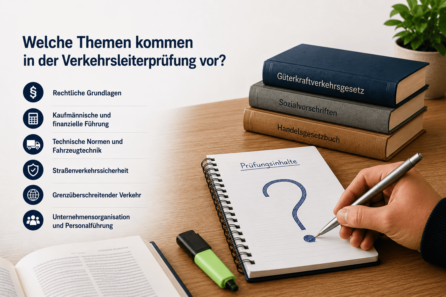 Welche Themen kommen in der Verkehrsleiterprüfung vor?